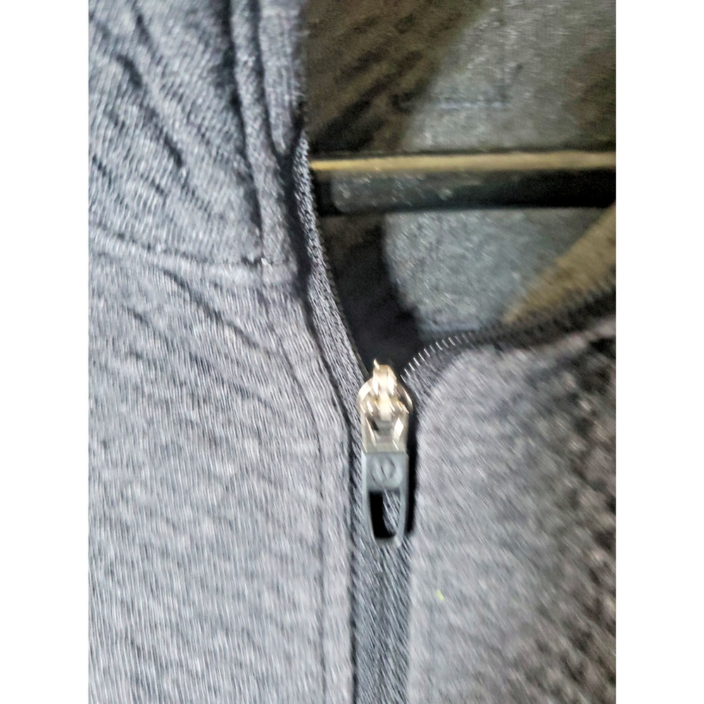 Lululemon Men L Full Zip Sweater Jacket Mock Neck Knit Gray Pockets Activewear - Picture 4 of 16